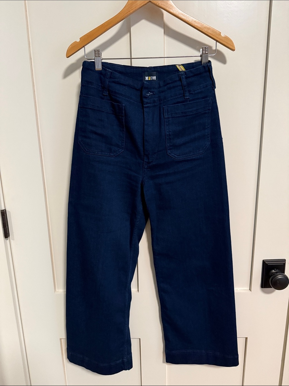 Maeve/Anthropologie Colette Relaxed Wide-Leg Jeans — dark indigo